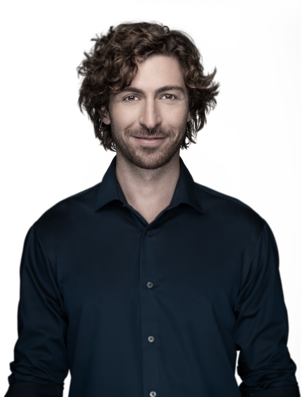 young professional man in blue button up shirt