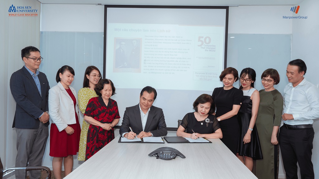 Lễ ký kết Biên bản Ghi nhớ Thỏa thuận Hợp tác của ManpowerGroup Việt Nam và Trường Đại học Hoa Sen