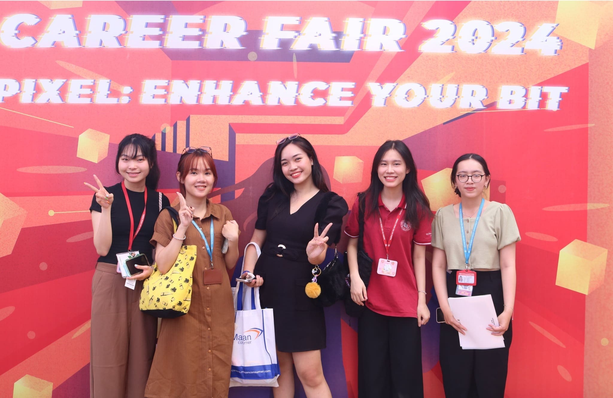 Students check-in and experience the FTU Career Fair 2024 at Foreign Trade University HCMC Campus  