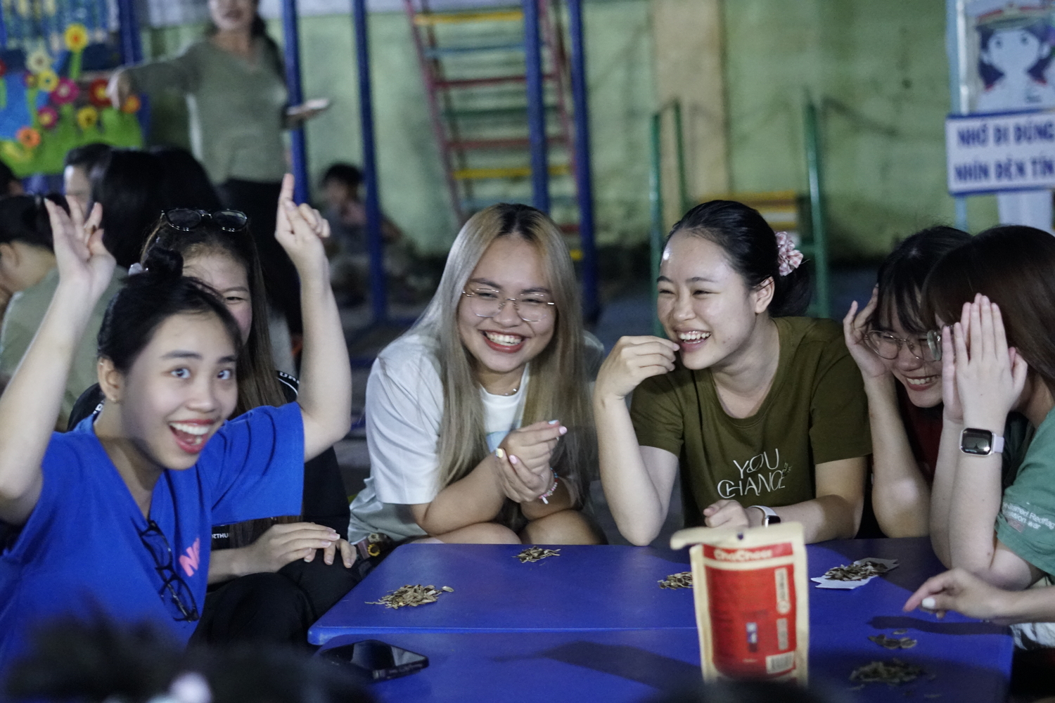ManpowerGroup Vietnam employees happily interacting, participating in cultural activities, and enjoying local cuisine with Sac Mau’s volunteers and the children of Binh Thuan.
