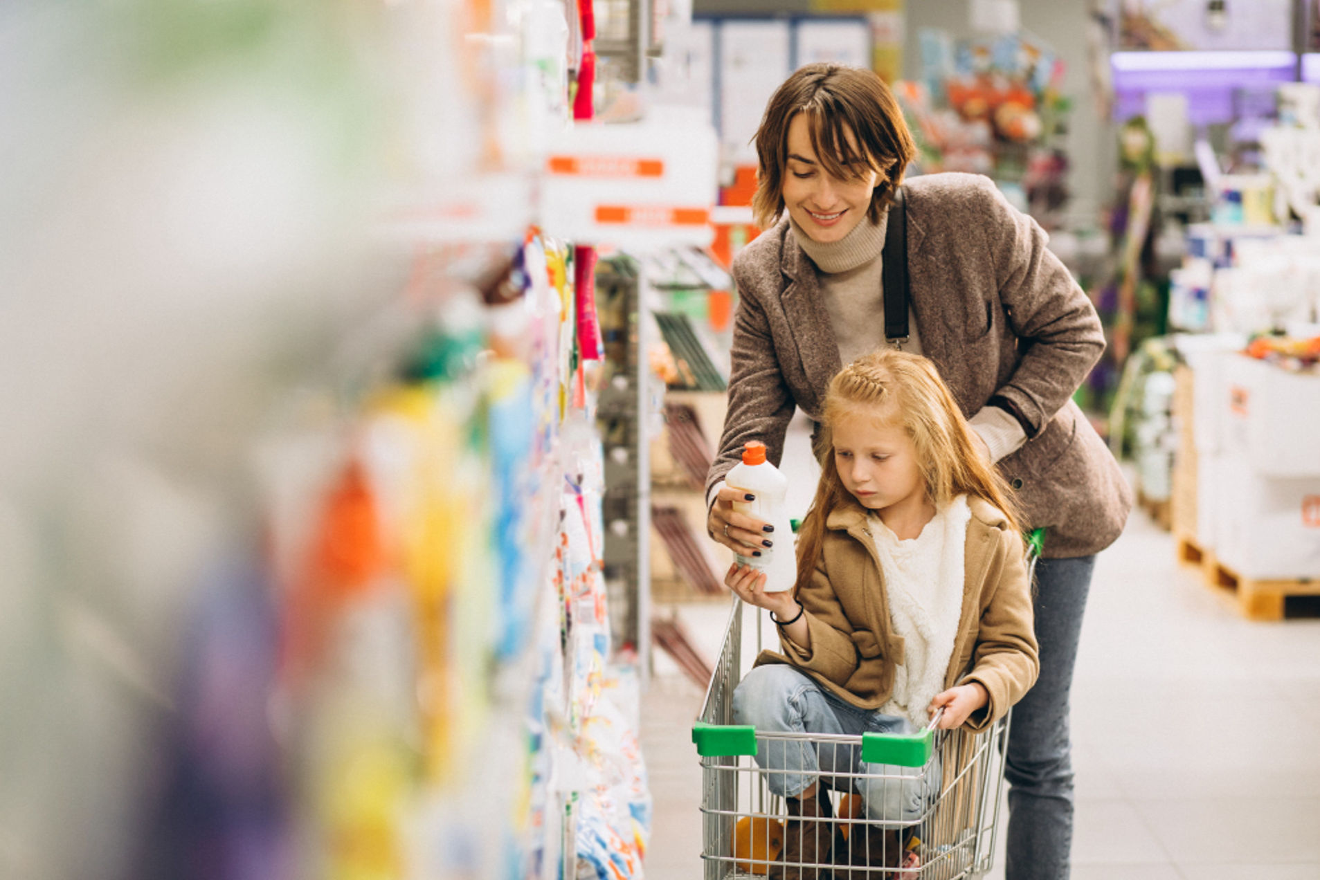 Consumer goods industry mother and daughter go shopping
